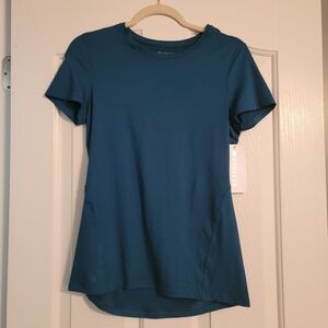 Athleta Teal Short Sleeve Crewneck Tee